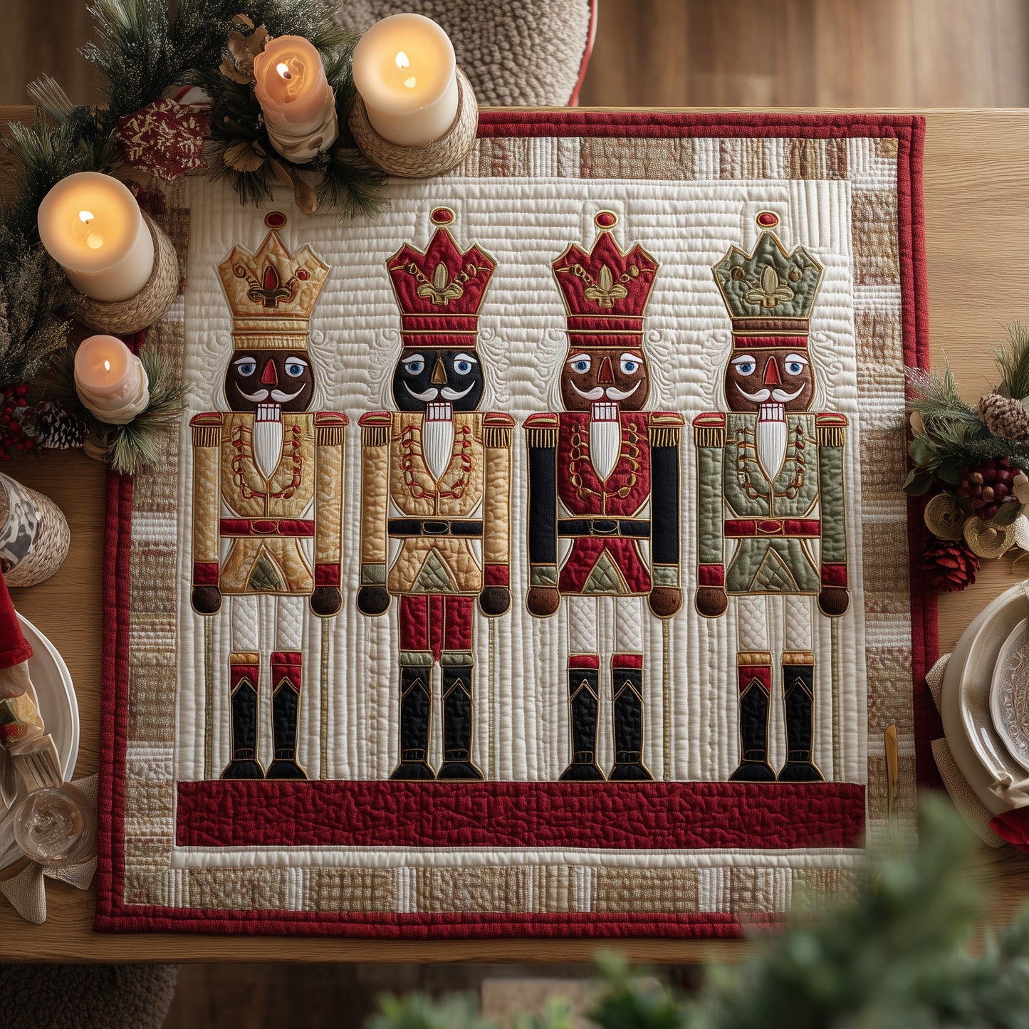 Nutcracker Roots Quilted Table Topper GFTOTL4860