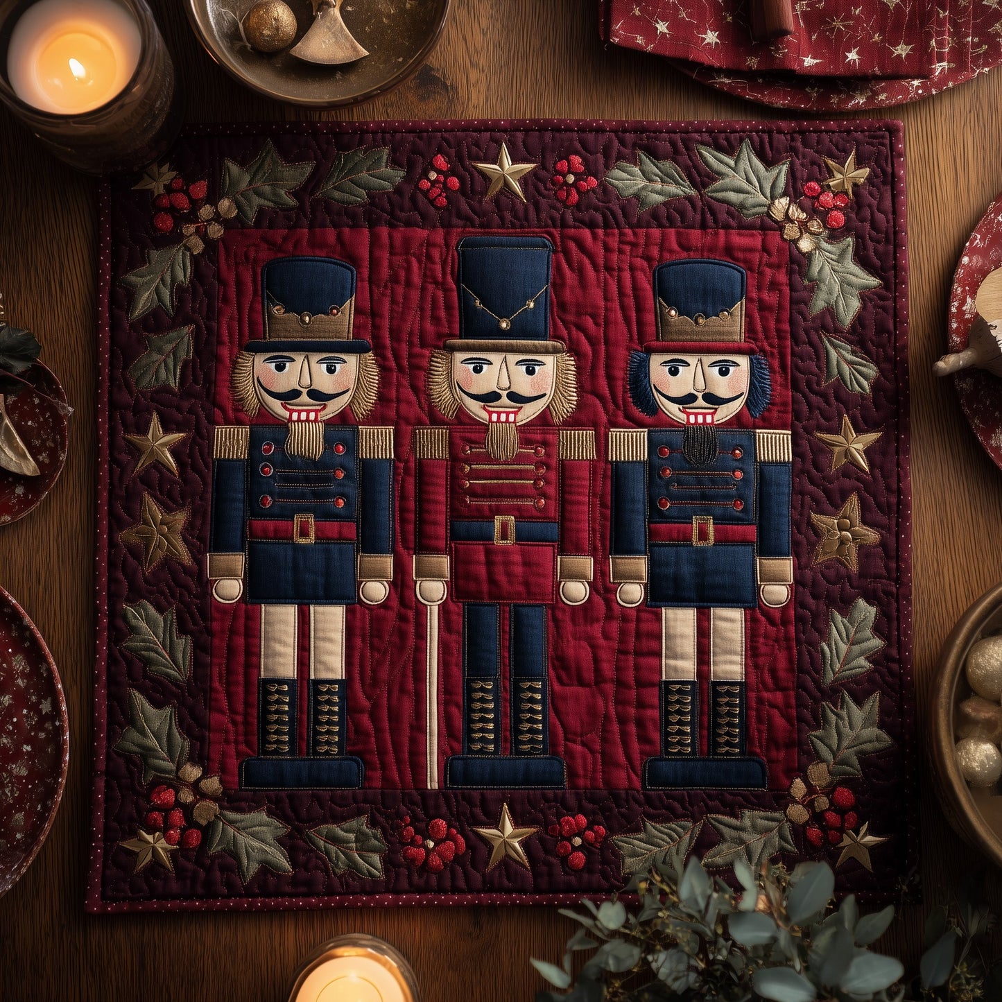 Nutcracker Spirit Quilted Table Topper GFTOTL4861