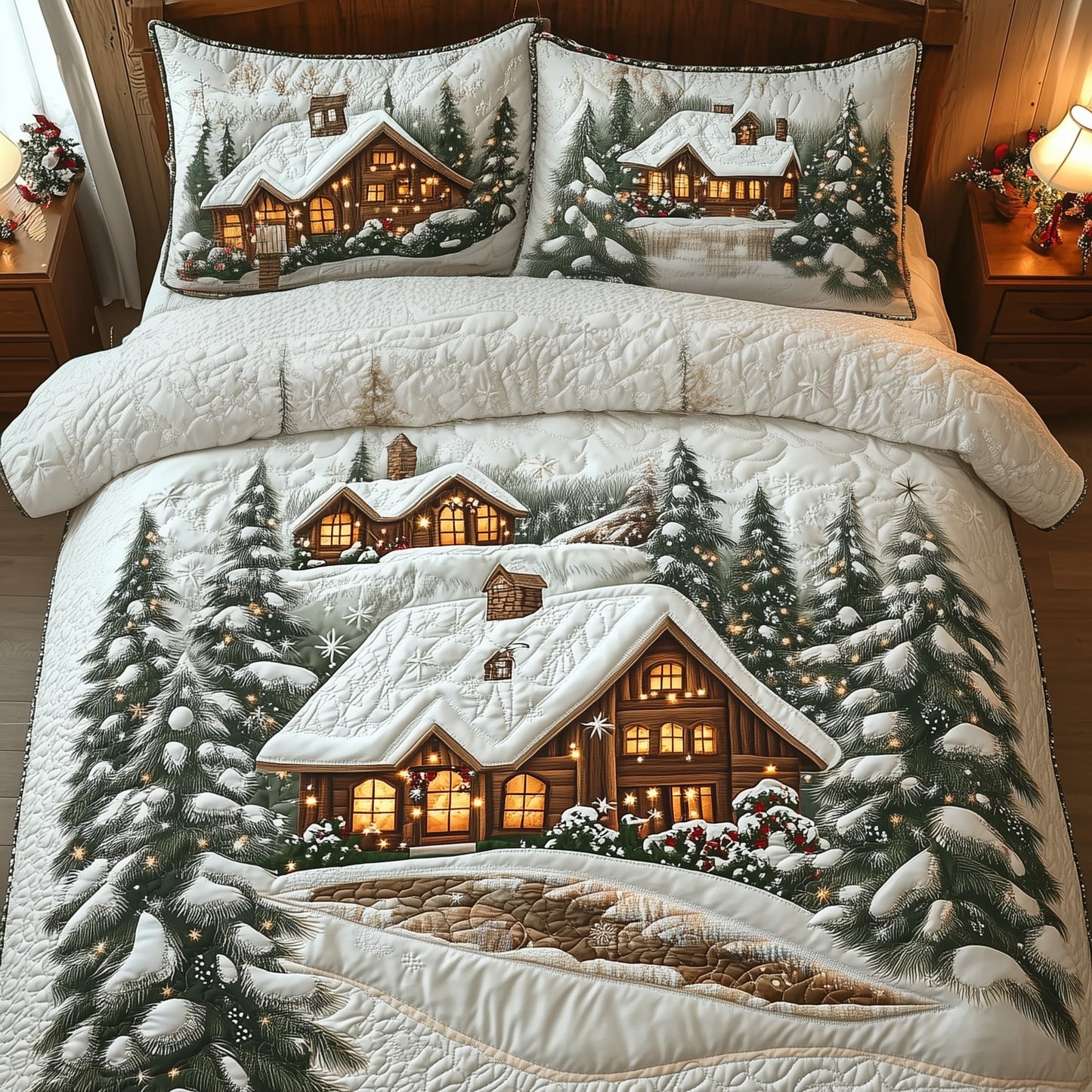 Snowy Village Duvet Cover Set GFTOTL4883