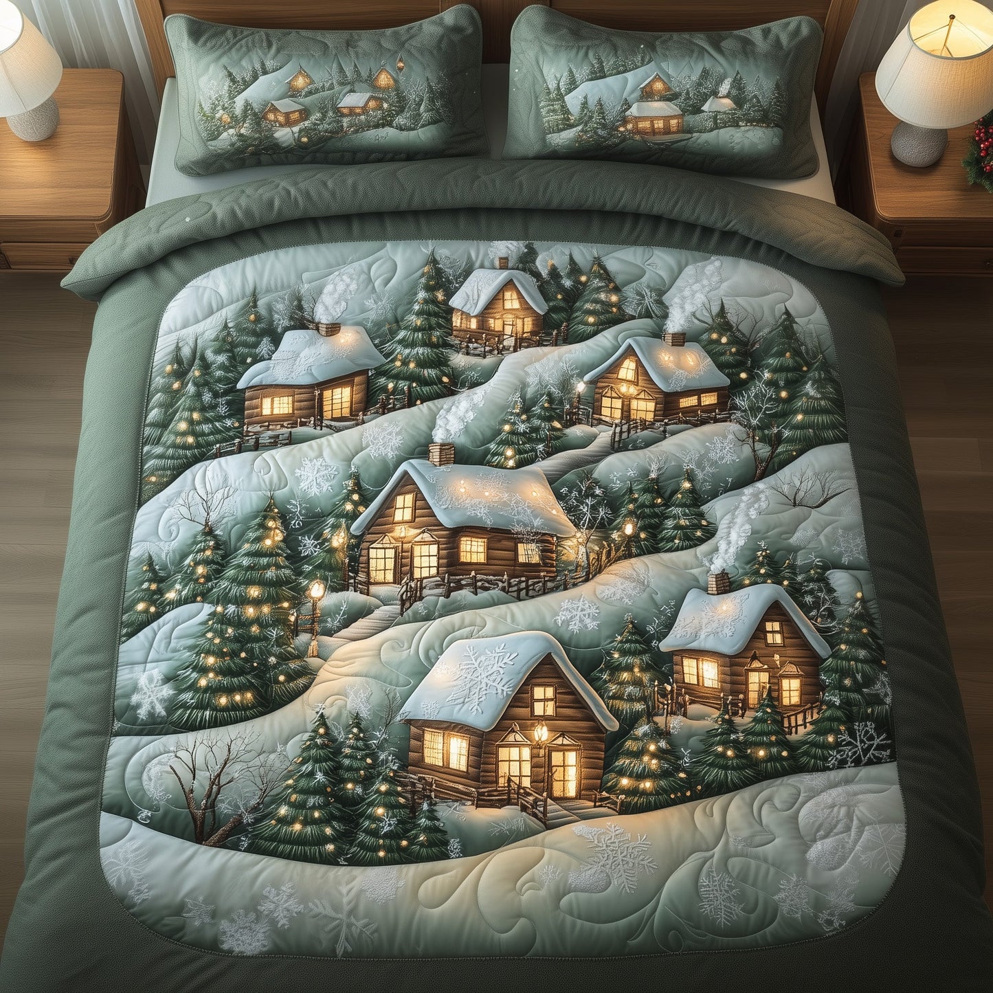 Snowy Village Duvet Cover Set GFTOTL4885