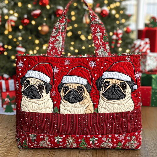 Merry Pugmas Quilted Tote Bag GFTOTL4886