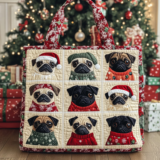 Merry Pugmas Quilted Tote Bag GFTOTL4887