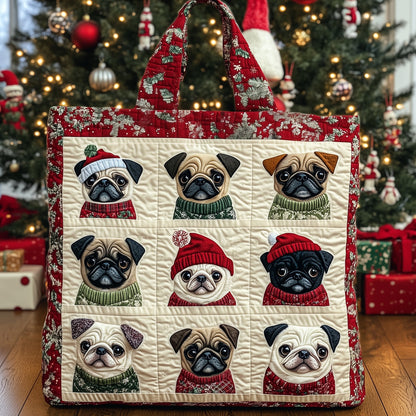 Merry Pugmas Quilted Tote Bag GFTOTL4889