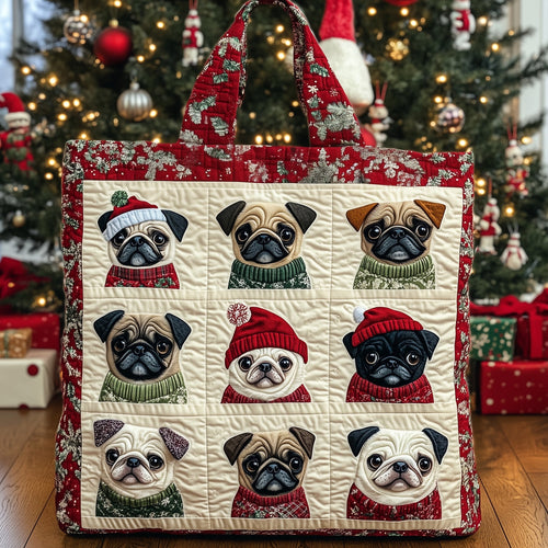 Merry Pugmas Quilted Tote Bag GFTOTL4889
