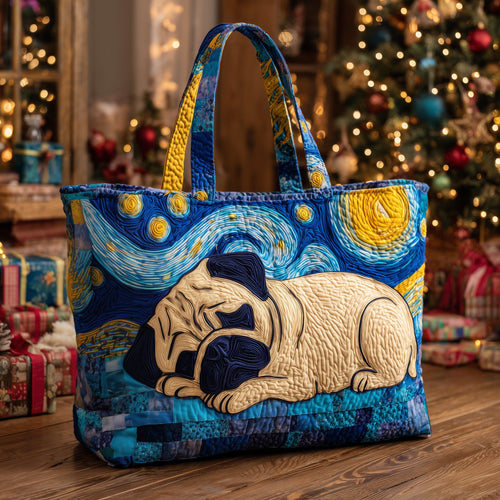 Sleeping Pug Quilted Tote Bag GFTOTL4893