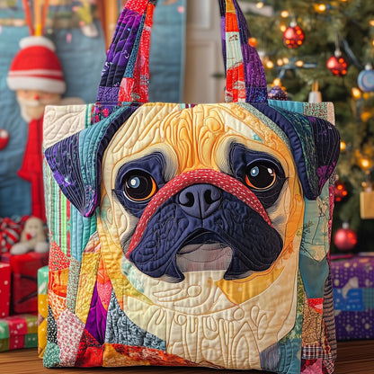 Squishy Pug Quilted Tote Bag GFTOTL4895