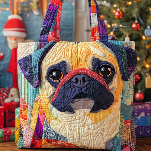 Squishy Pug Quilted Tote Bag GFTOTL4895