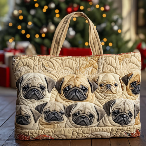 Squishy Pug Quilted Tote Bag GFTOTL4898