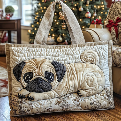 Squishy Pug Quilted Tote Bag GFTOTL4899