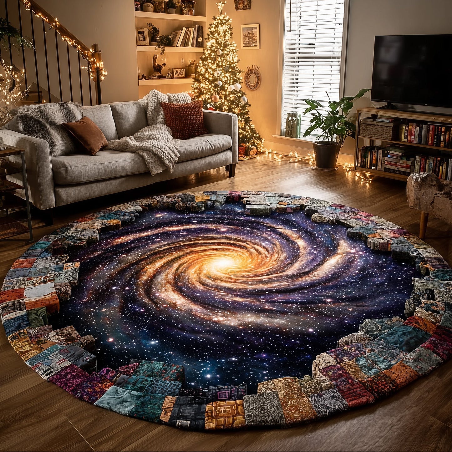 Mystic Nebula Quilted Round Mat GFTOTL4929