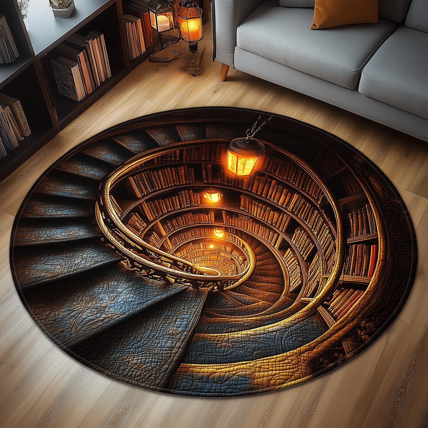 Infinite Shelves Quilted Round Mat GFTOTL4933