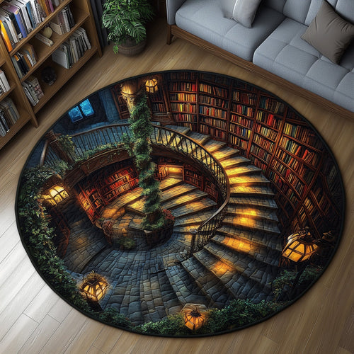 Infinite Shelves Quilted Round Mat GFTOTL4935