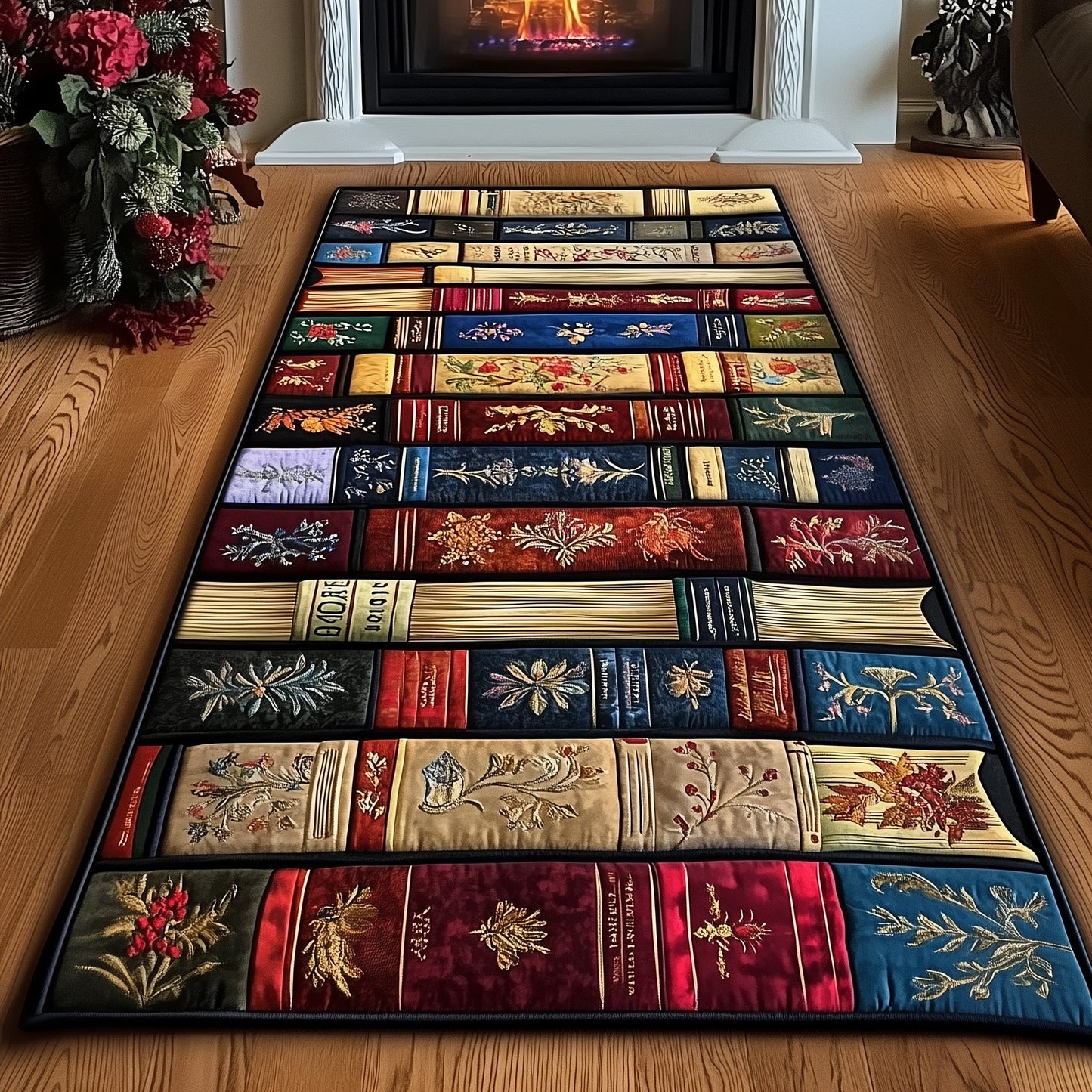 Antique Books Runner Rug GFTOTL4968