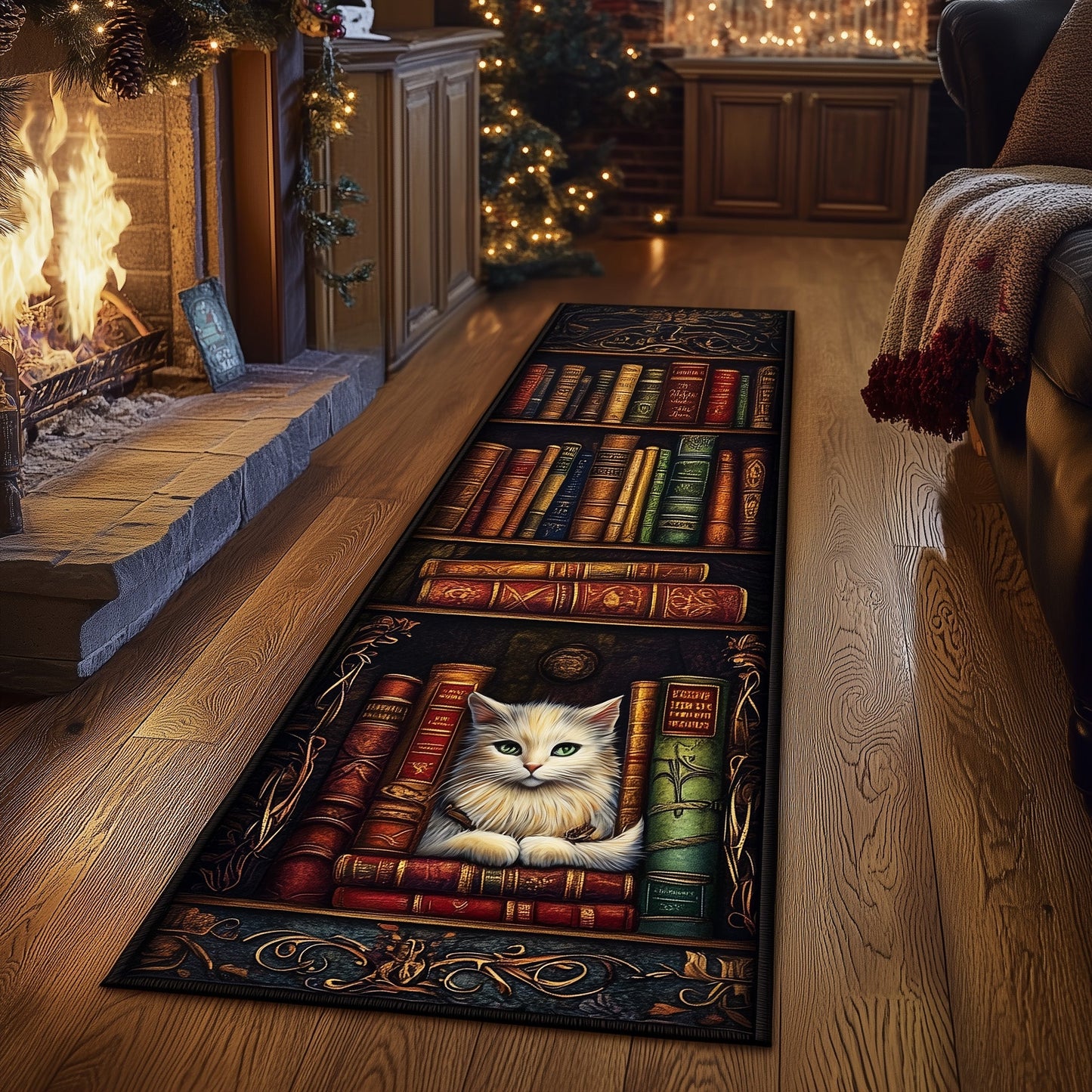 Antique Bookshelf Runner Rug GFTOTL4974