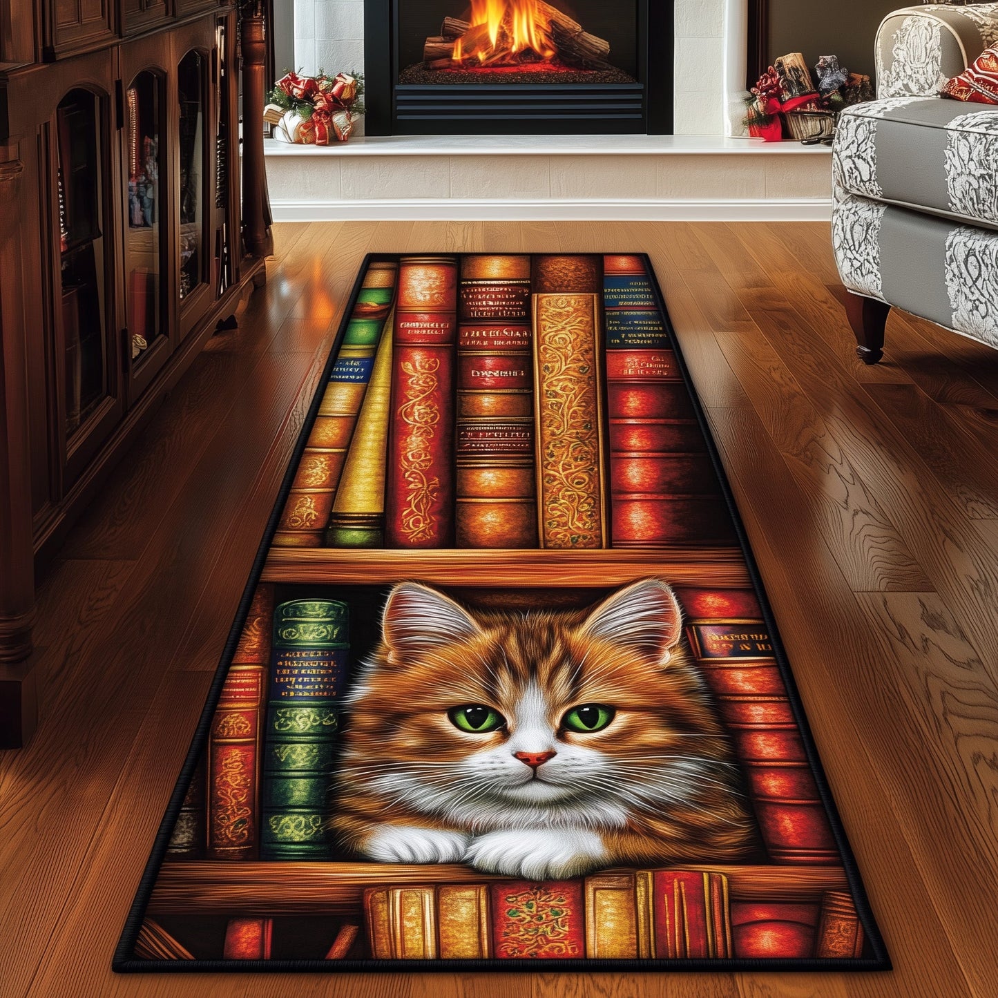 Antique Bookshelf Runner Rug GFTOTL4975