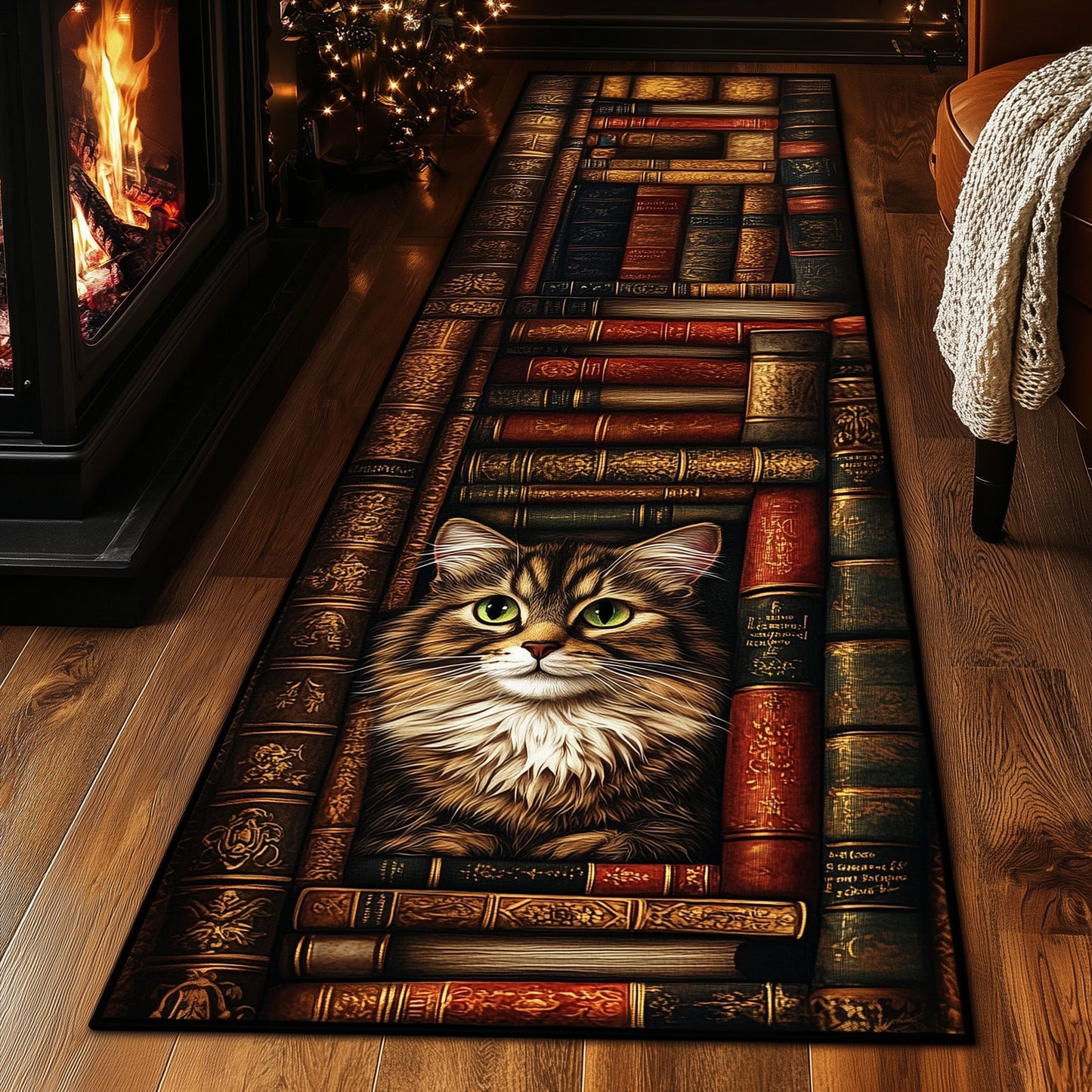 Antique Bookshelf Runner Rug GFTOTL4977