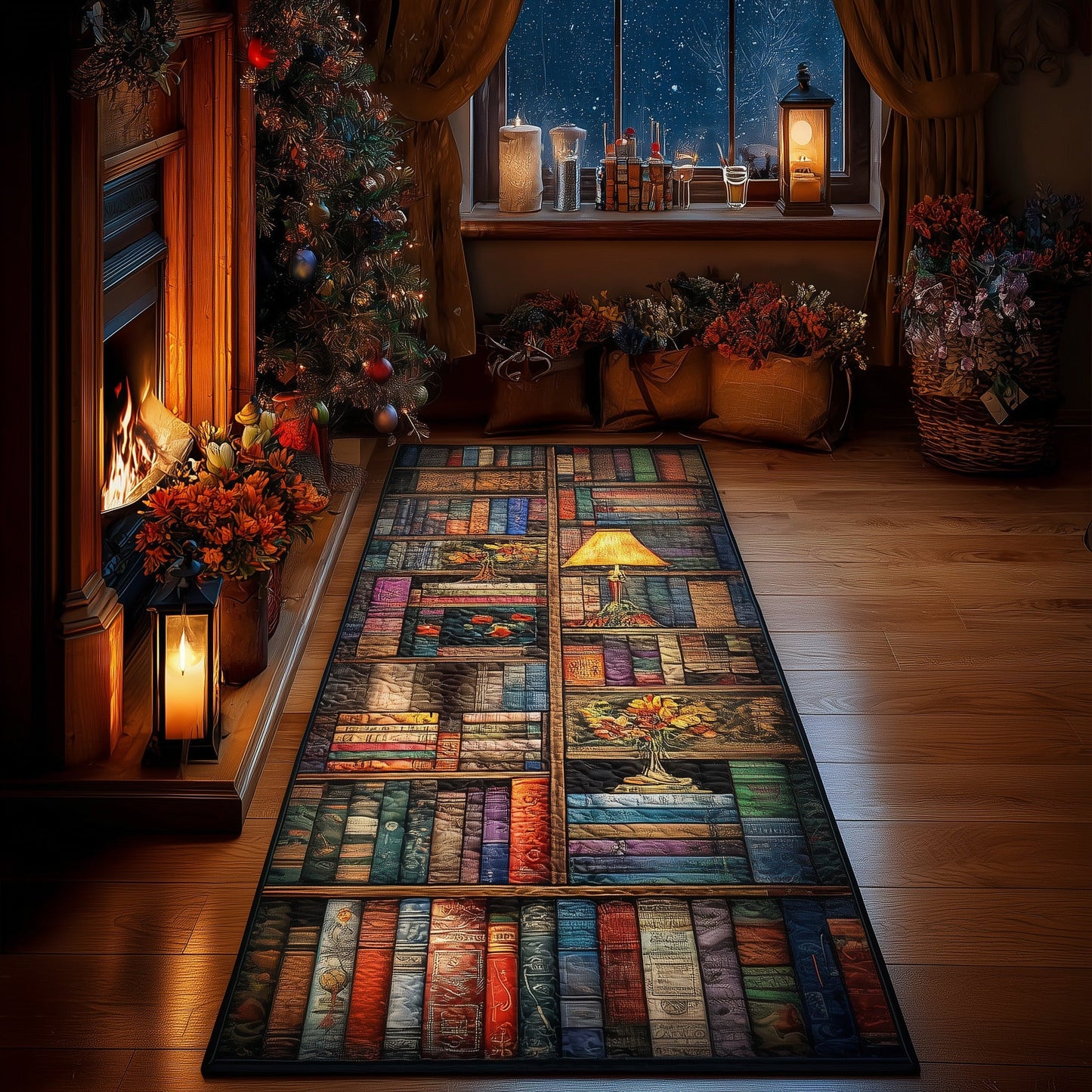 Antique Bookshelf Runner Rug GFTOTL4981