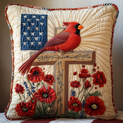 Patriotic Cardinal Quilted Pillow Case GFTOTL500
