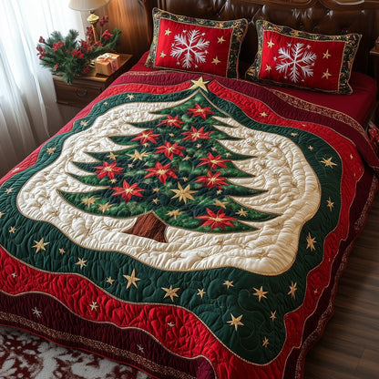 Festive Evergreen 3-Piece Quilted Bedding Set GFTOTL5050
