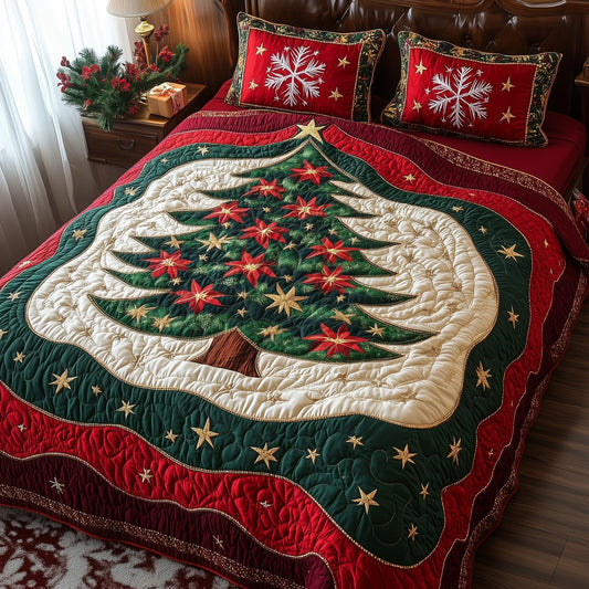 Festive Evergreen 3-Piece Quilted Bedding Set GFTOTL5050