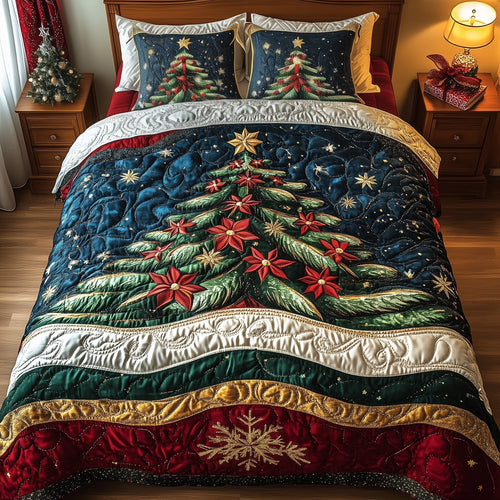 Festive Evergreen 3-Piece Quilted Bedding Set GFTOTL5051