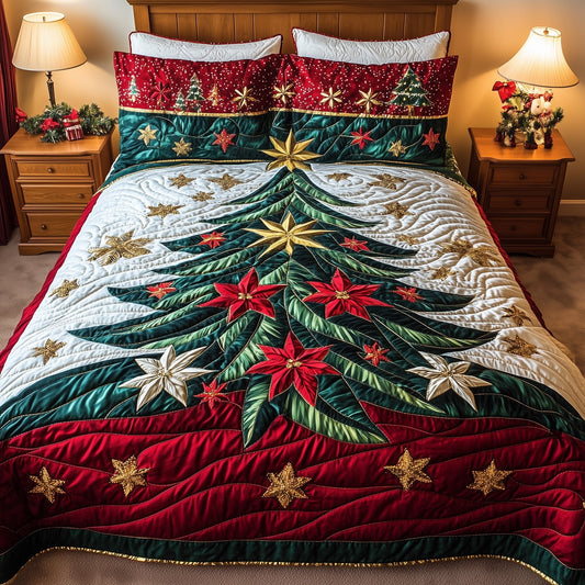 Festive Evergreen 3-Piece Quilted Bedding Set GFTOTL5053
