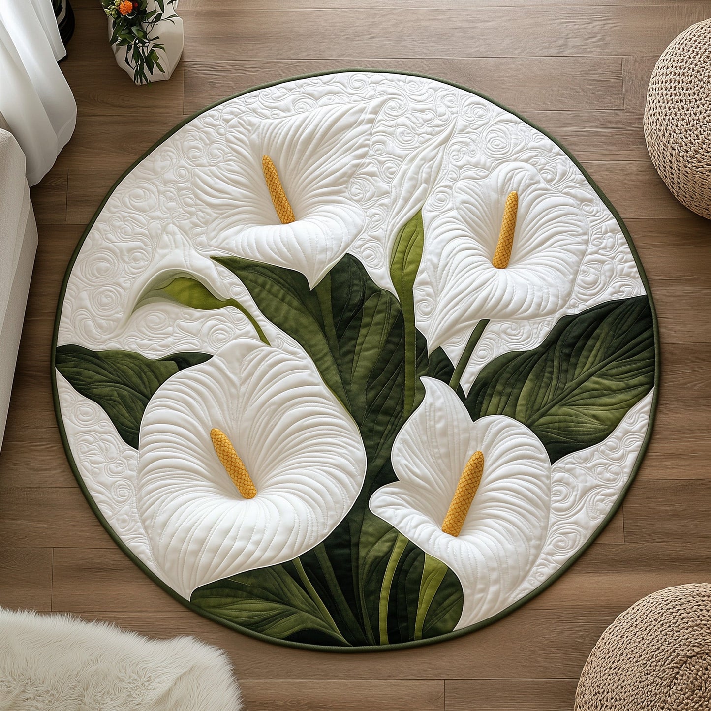 Elegant Blooms Quilted Round Mat GFTOTL5056
