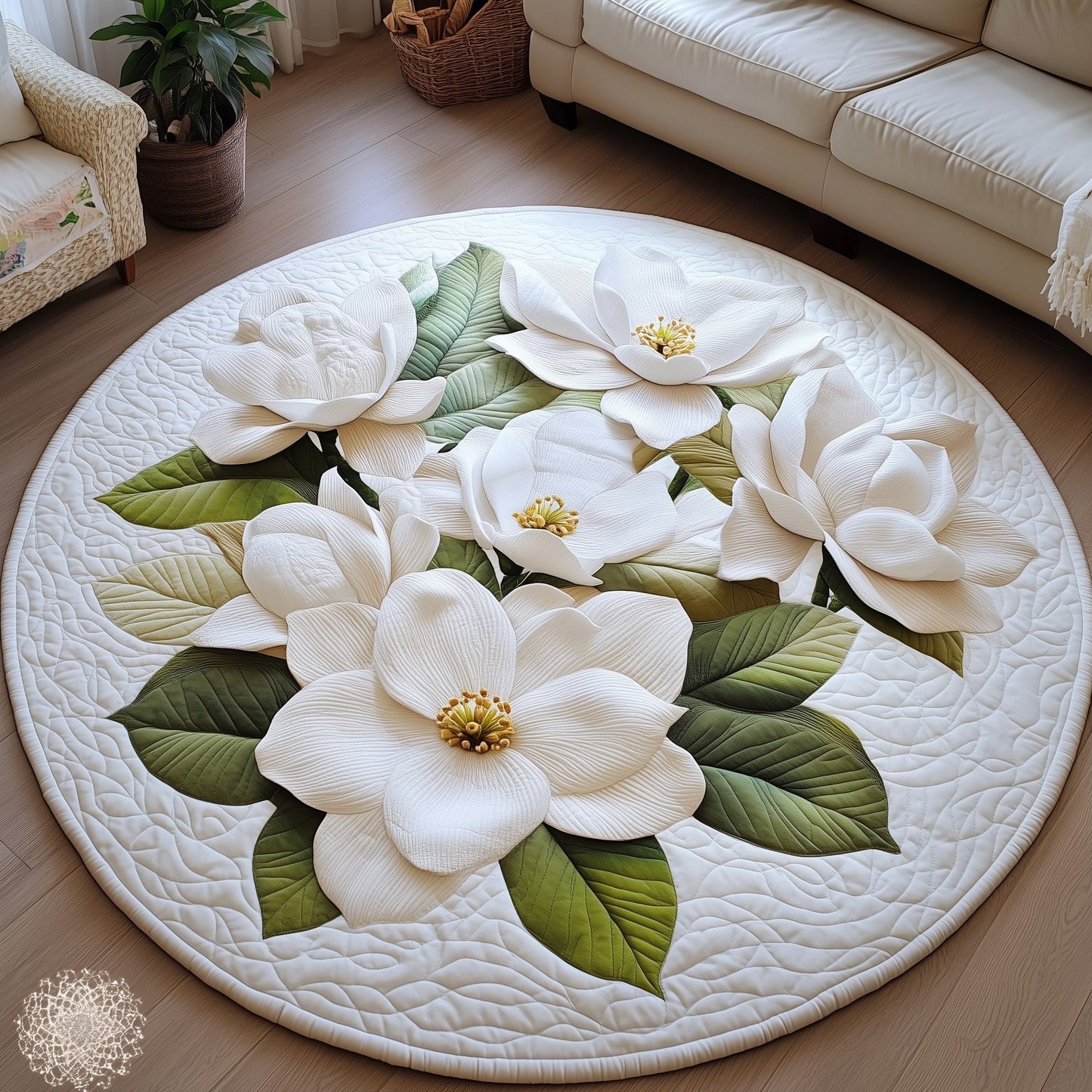 Elegant Blooms Quilted Round Mat GFTOTL5057