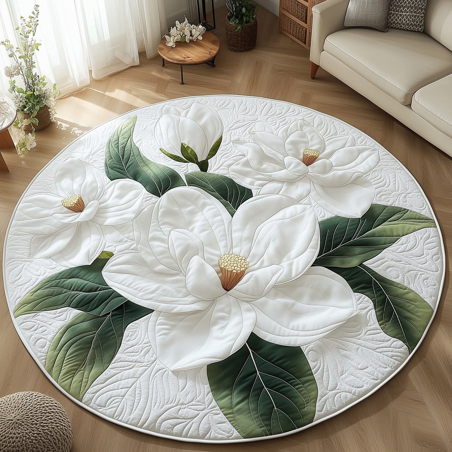 Elegant Blooms Quilted Round Mat GFTOTL5064
