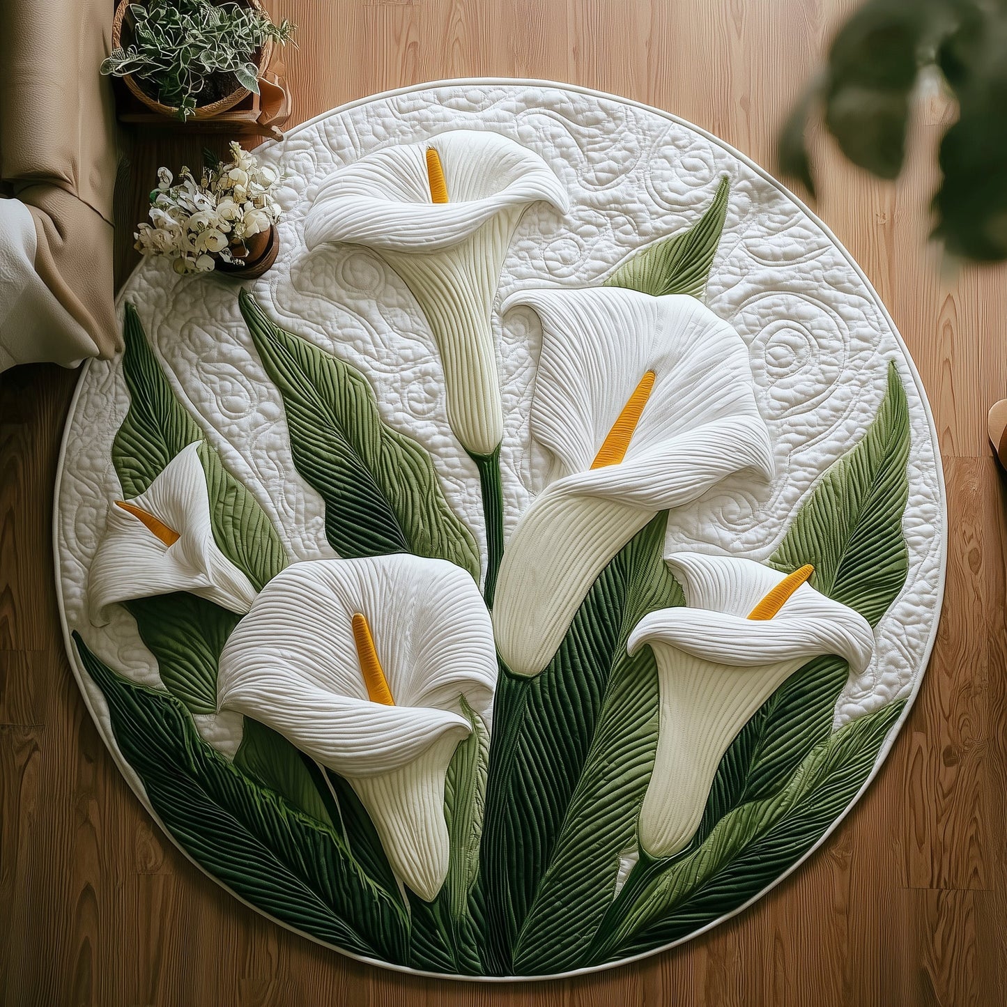 Elegant Blooms Quilted Round Mat GFTOTL5067