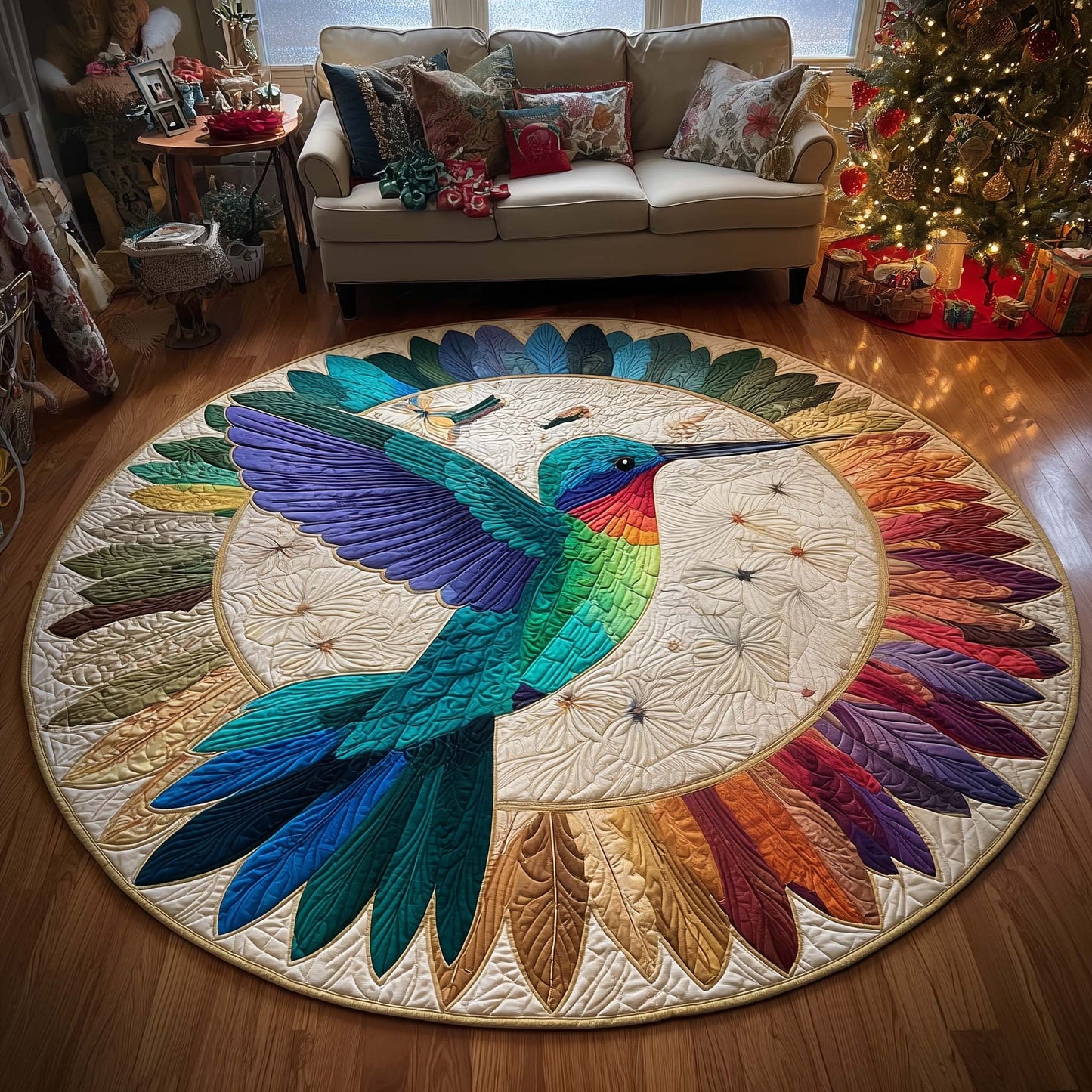 Colorful Feathers Round Mat GFTOTL5087