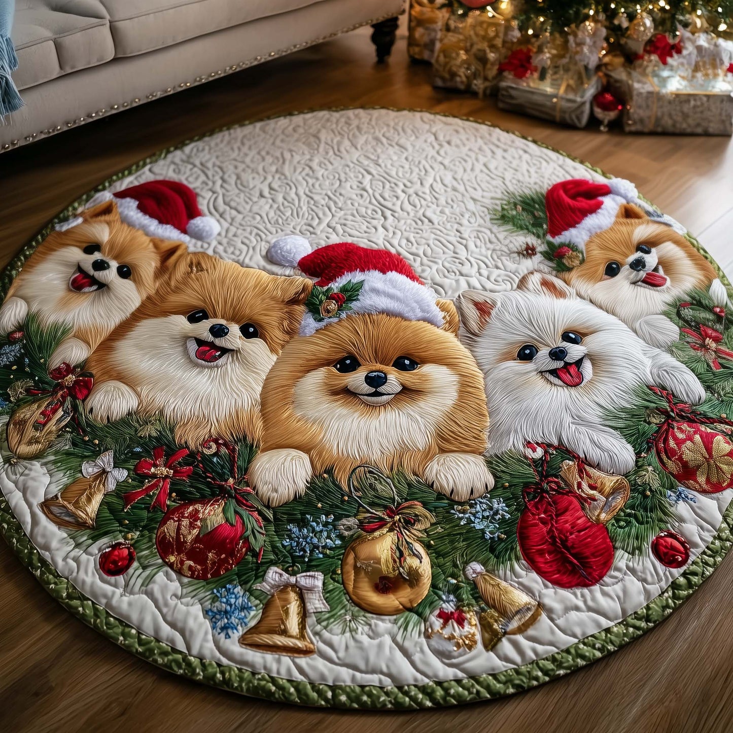 Jolly Pomeranian Round Mat GFTOTL5092