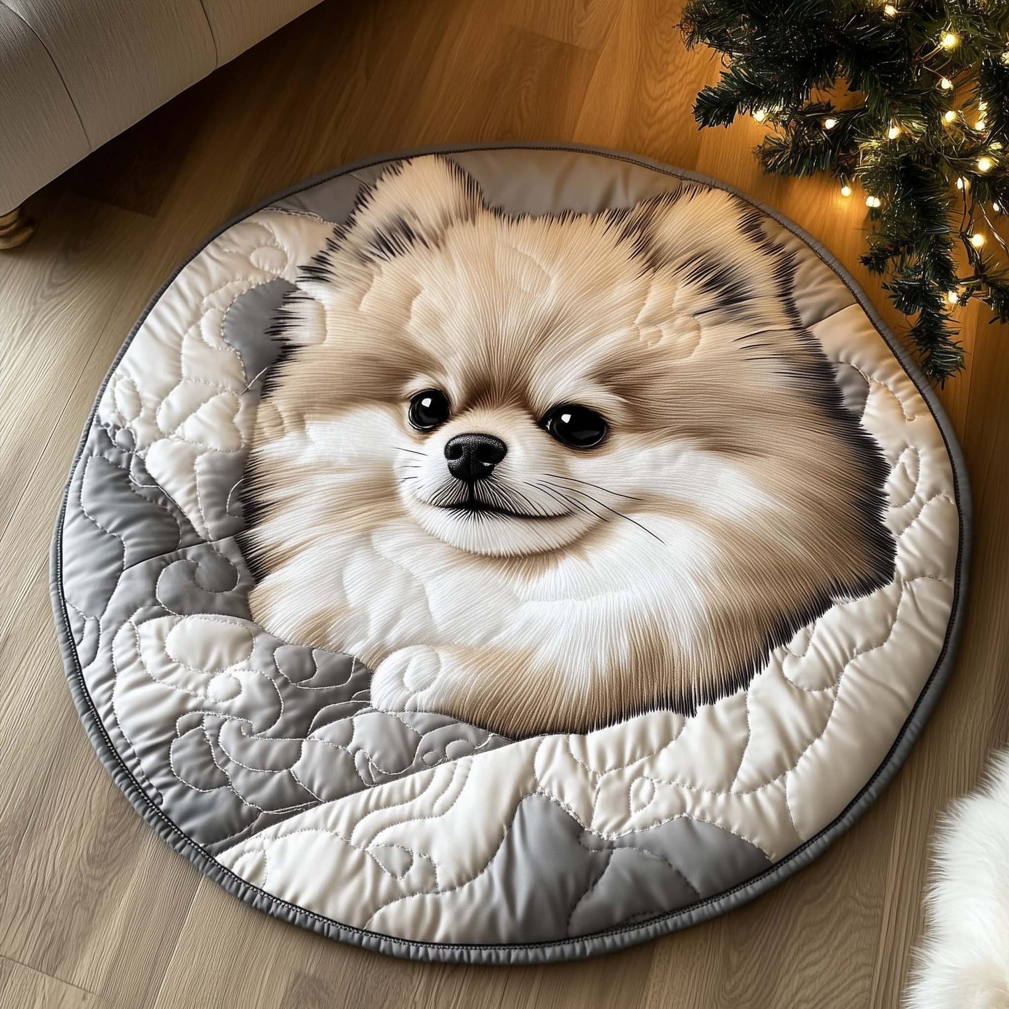 Winter Pomeranian Round Mat GFTOTL5096