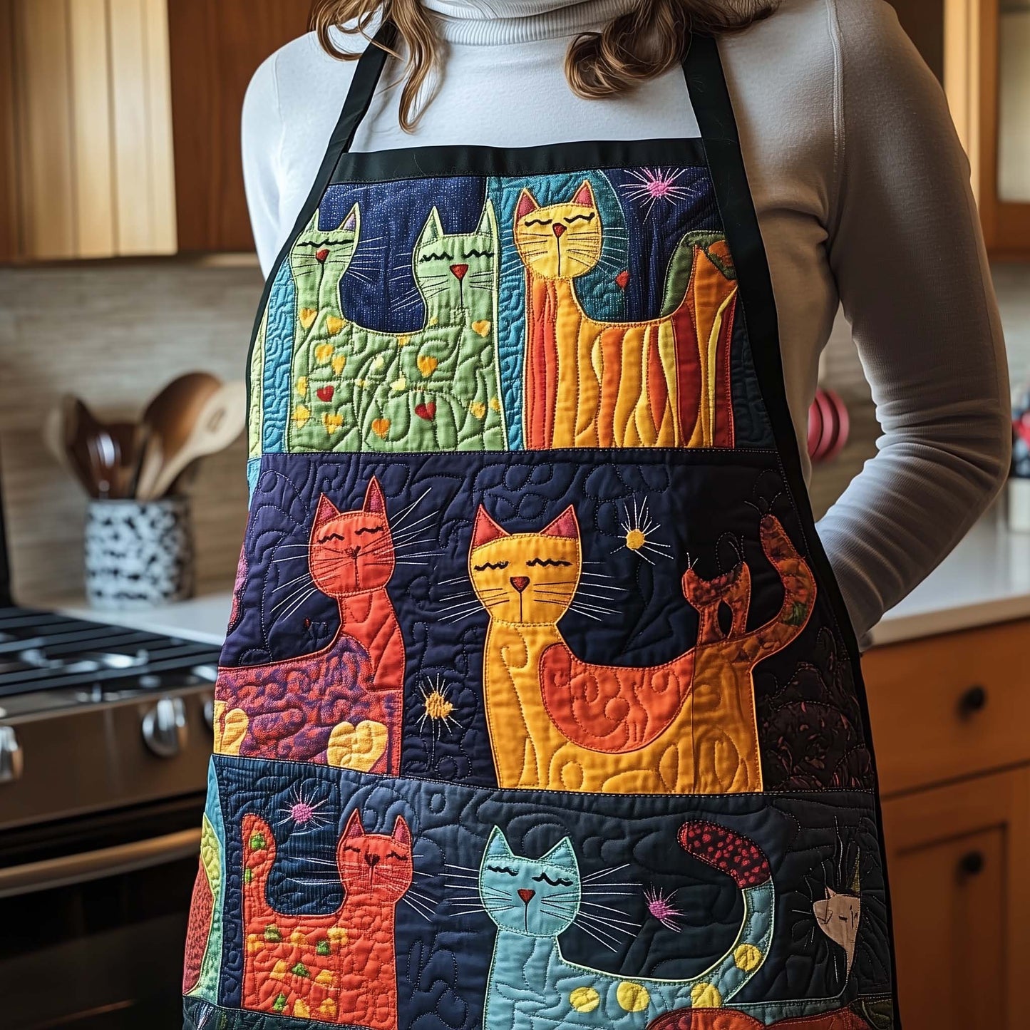 Playful Cat Quilted Apron GFTOTL5203