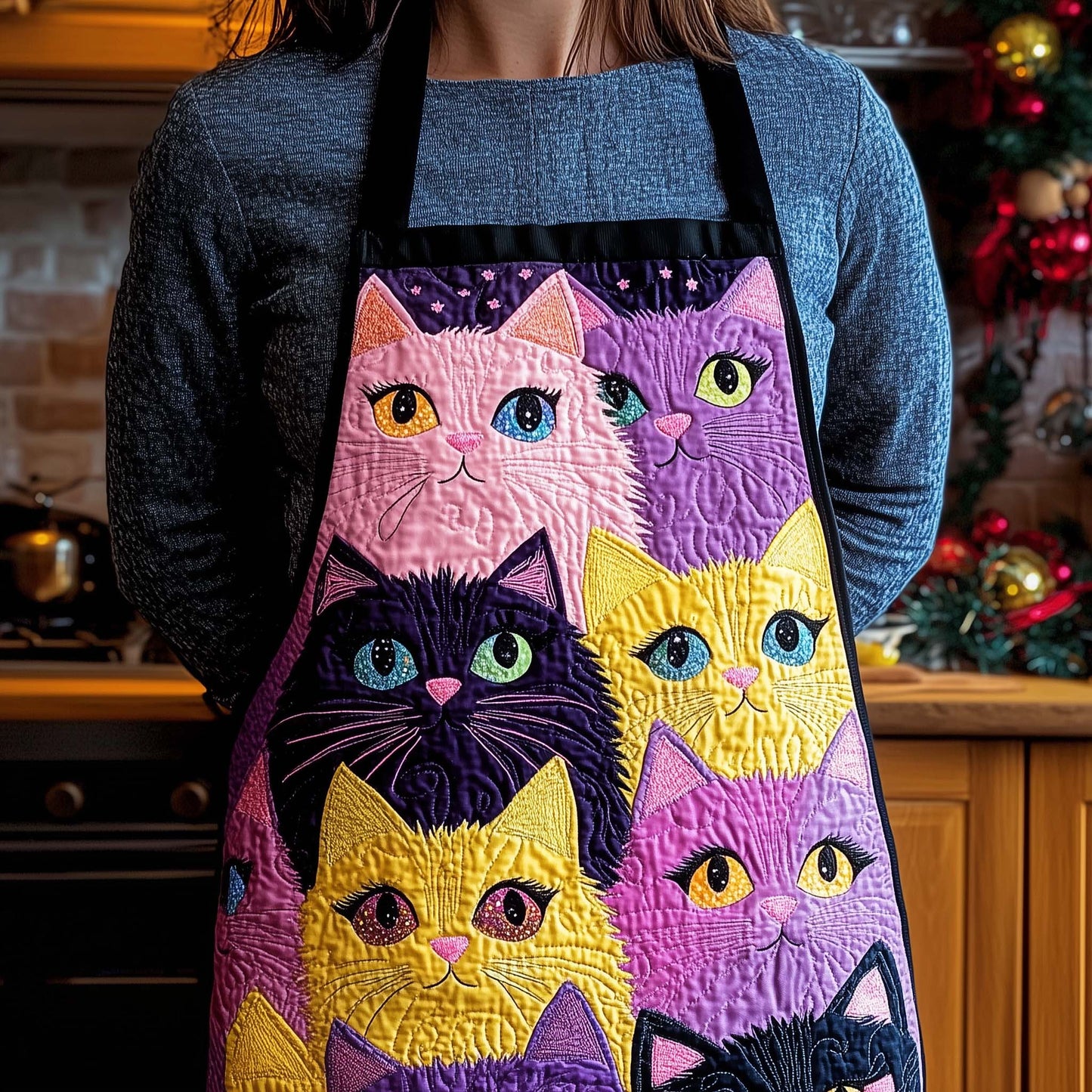Playful Cat Quilted Apron GFTOTL5207