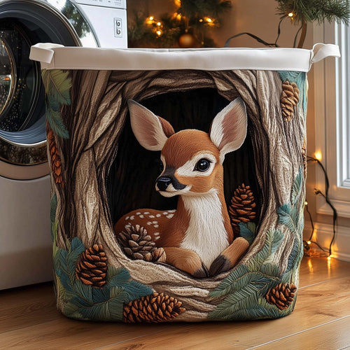 Deerwood Hideaway Quilted Laundry Basket GFTOTL5241