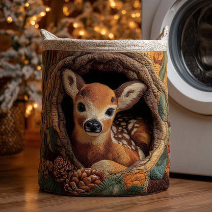 Deerwood Hideaway Quilted Laundry Basket GFTOTL5242