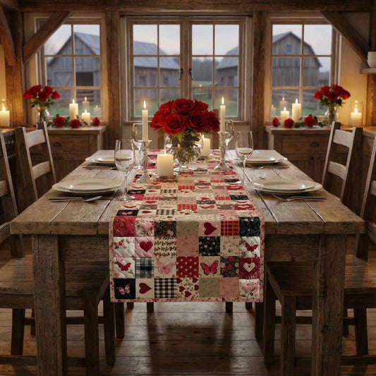 Bound Hearts Quilted Table Runner GFTOTL5324