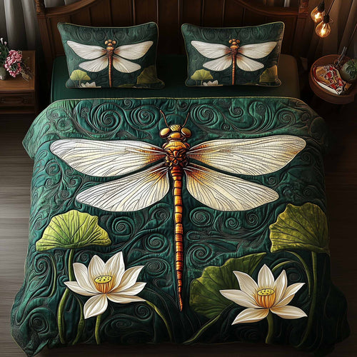 Dragonfly Glow 3-Piece Quilted Bedding Set GFTOTL5328