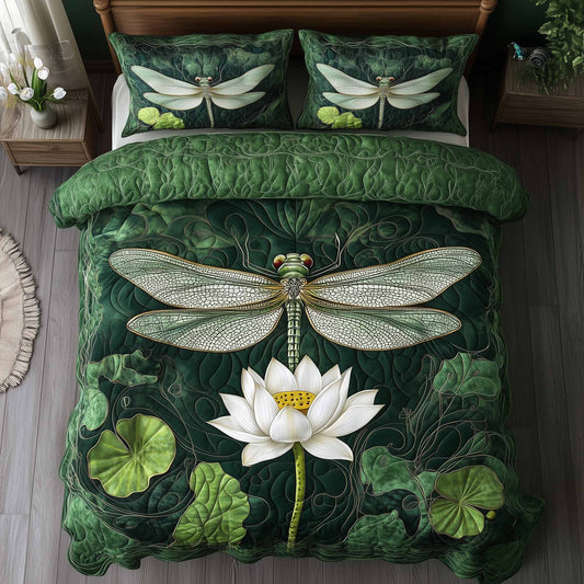 Dragonfly Glow 3-Piece Quilted Bedding Set GFTOTL5336