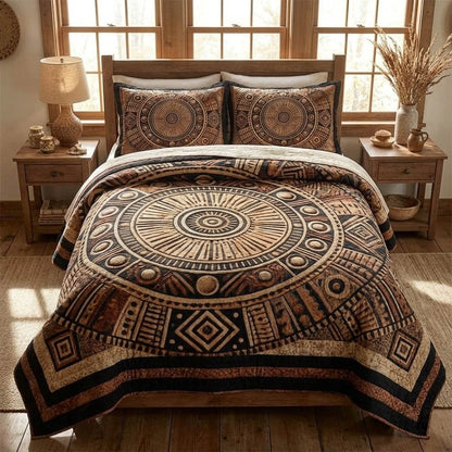 African Heritage 3-Piece Quilted Bedding Set GFTOTL5352