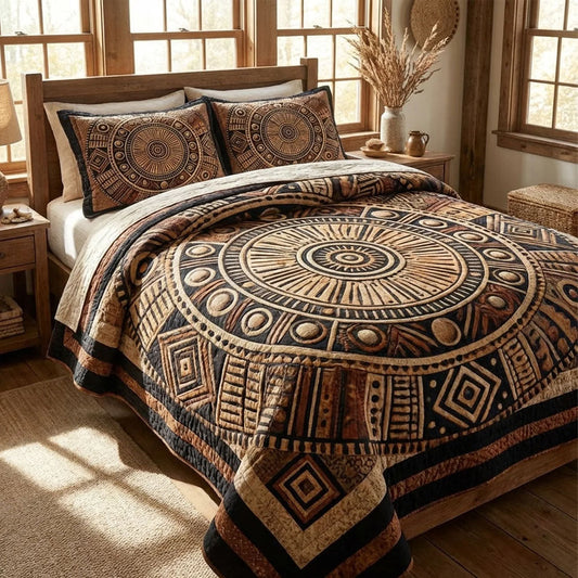 African Heritage 3-Piece Quilted Bedding Set GFTOTL5352