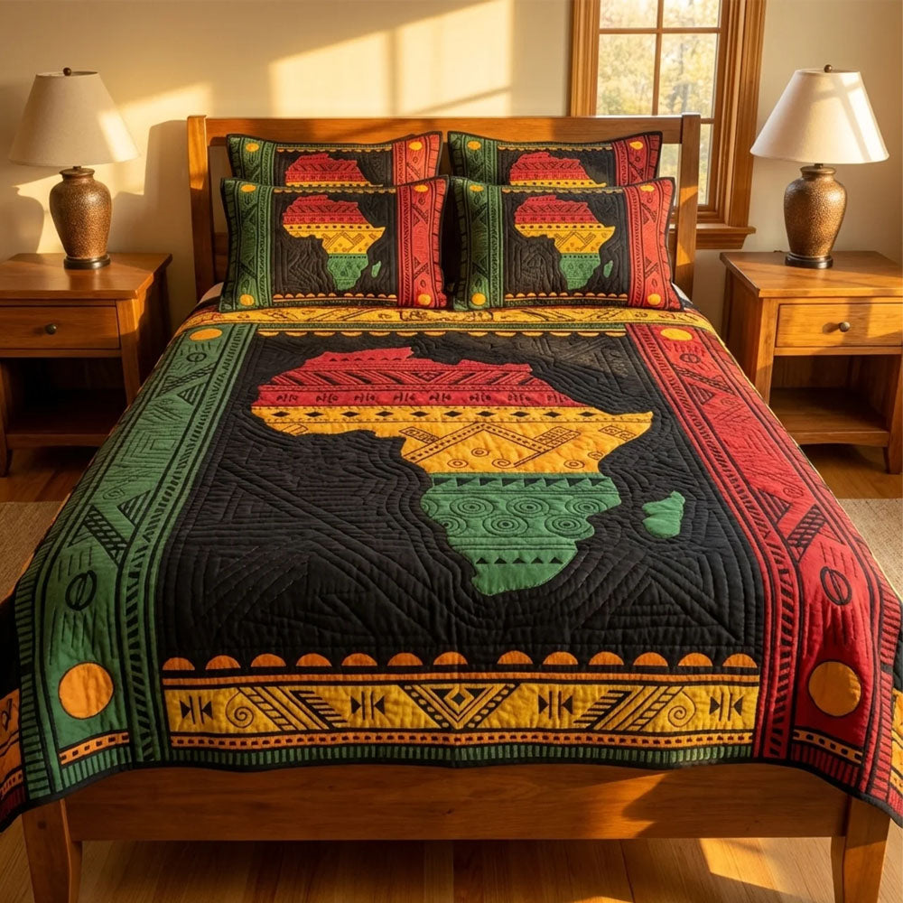 African Heritage 3-Piece Quilted Bedding Set GFTOTL5353