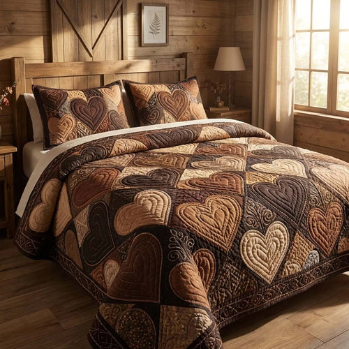 Heritage Heart 3-Piece Quilted Bedding Set GFTOTL5357