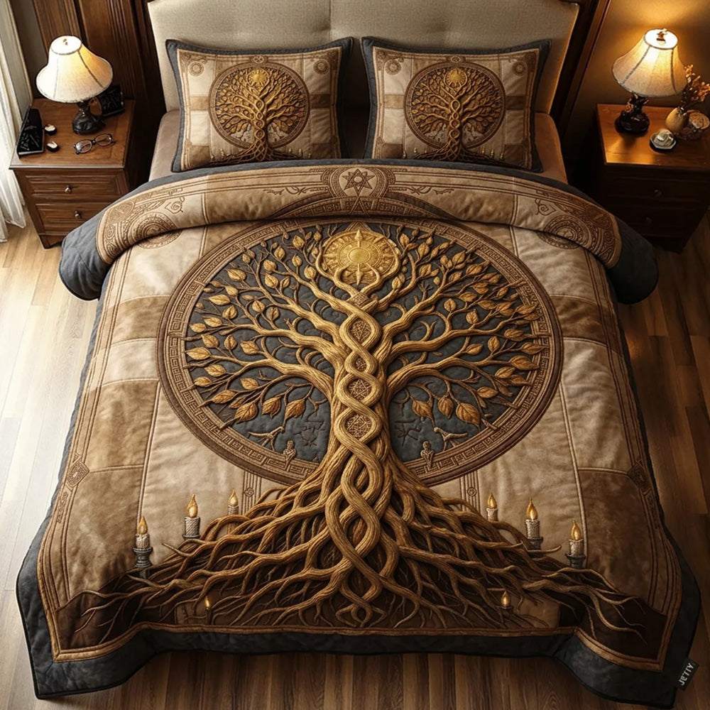 Celtic Roots 3-Piece Quilted Bedding Set GFTOTL5381