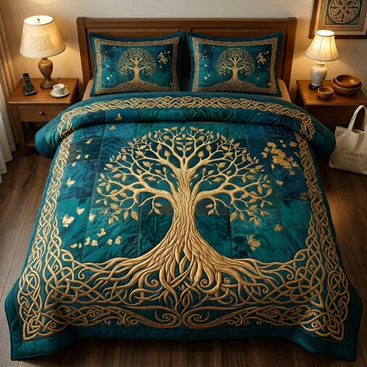 Celtic Roots 3-Piece Quilted Bedding Set GFTOTL5385