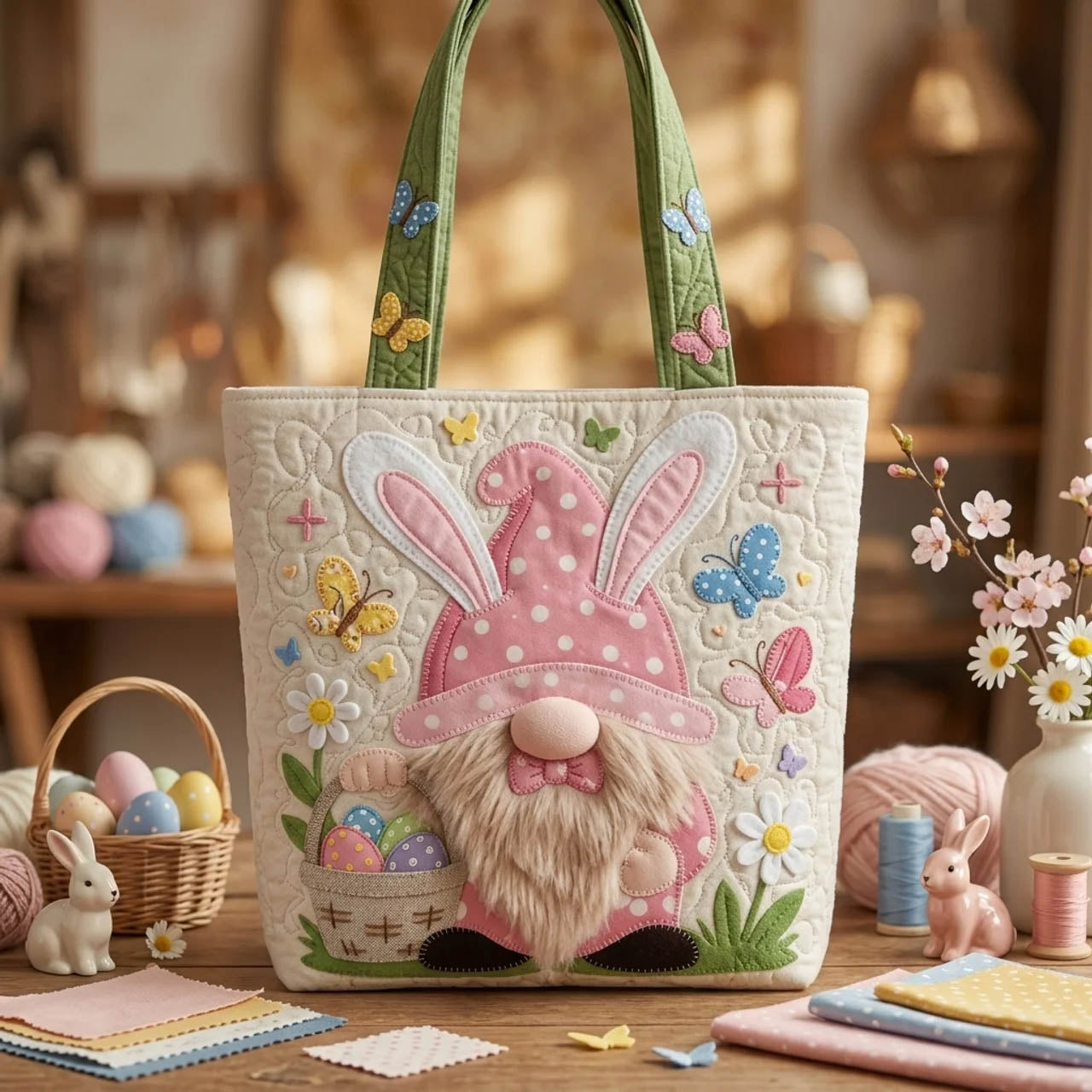 Easter Gnome Quilted Tote Bag GFTOTL5419
