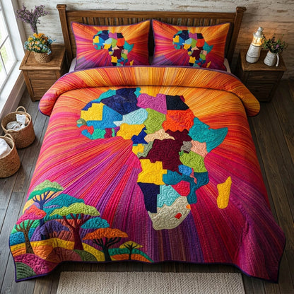 African Heritage 3-Piece Quilted Bedding Set GFTOTL5427