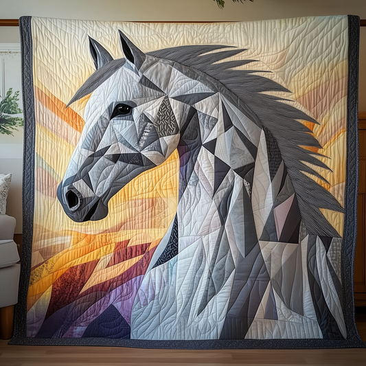 Grey Horse Quilted Blanket GFTOTL542
