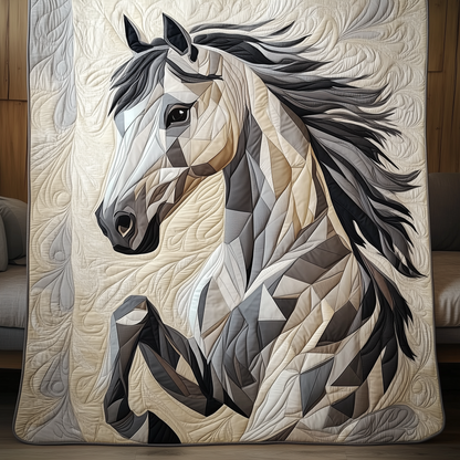 Grey Horse Quilted Blanket GFTOTL545